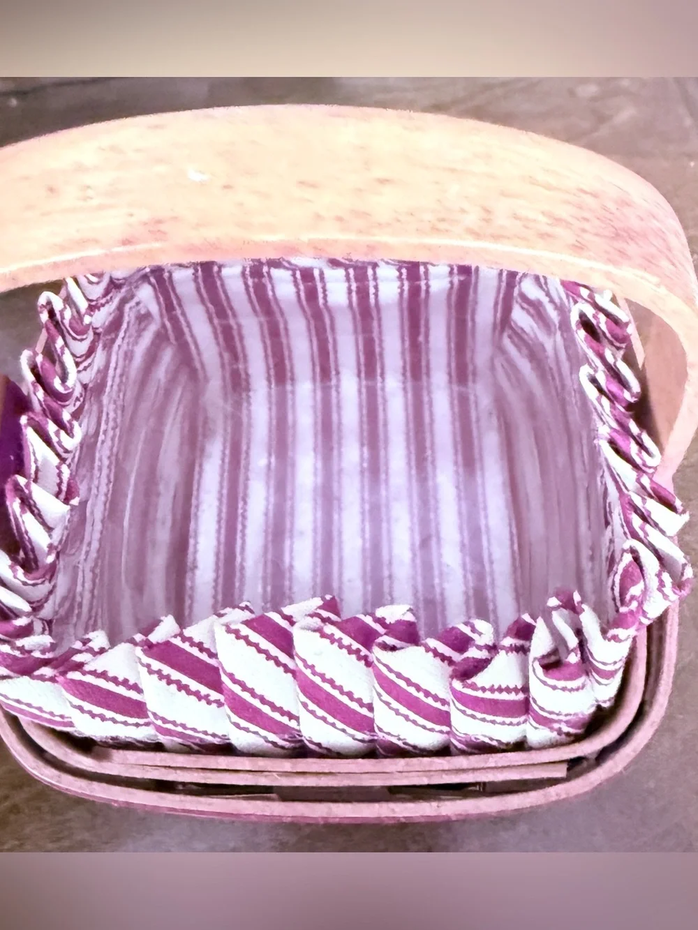 Longaberger 1996 Sweetheart Bouquet Basket & Miniature Set Pink Accent VTG